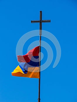 Armenian Flag in Khor Virap