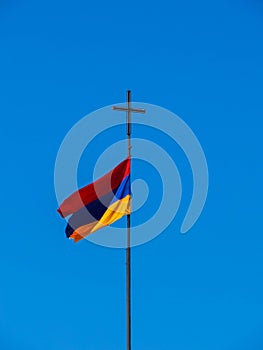 Armenian Flag in Khor Virap