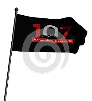 Armenian Genocide flag on  the white background. Armenia Genocide 1915. 3D work and 3D images