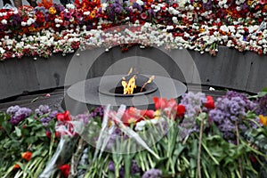 The Armenian Genocide memorial complex on the hill of Tsitsernakaberd in Yerevan, Armenia