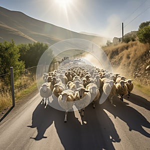 armenian sheep hearder driving sheep