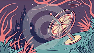 Armillary Sphere in Abstract Coral Landscape, Oceanic Tech, vector design Generative AI