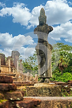 Armless goddess statue in the royal ancient city of Polonnaruwa in Sri Lanka