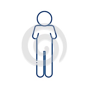 Armless man line style icon vector design