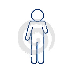 Armless man line style icon vector design