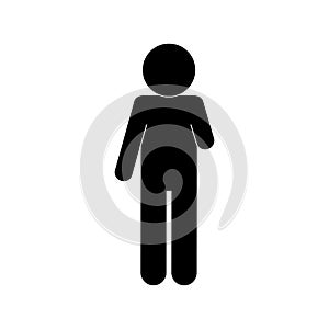 Armless man silhouette style icon vector design