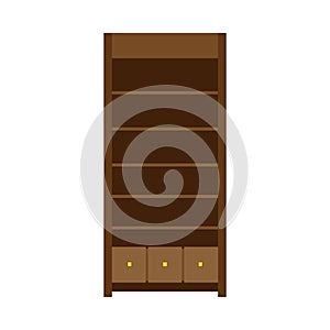 Armoire vector llustration rack shelf furniture icon. Vintage elegant old cupboard cabinet closet. Wooden wardrobe design