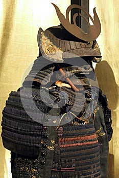 The armor of the ancient Japanese samurai