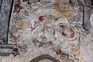 The armor of God, a medieval wall-painting