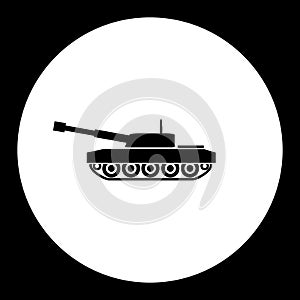 Armored army tank simple black icon eps10