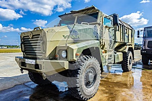 Armored car Ural-53099 Typhoon-U-T of the Russian Army at the exhibition