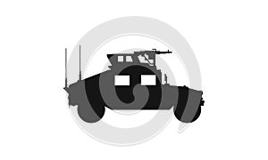 Armored military vehicle hmmwv. humvee icon. war and army symbol. vector image for military infographics and web design