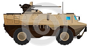 Armored personnel carrier. Cartoon battle transport icon