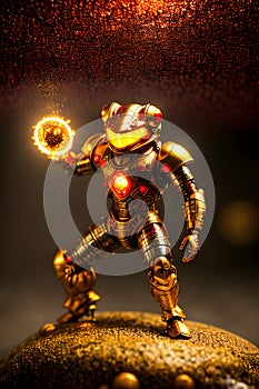 Armored toad with an energy ball fist generated by ai