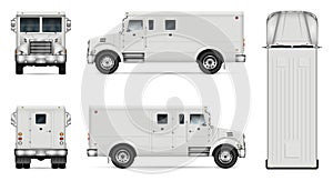 Armored truck vector mockup