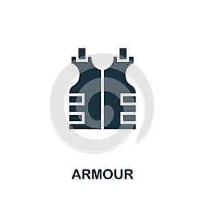 Armour flat icon. Colored filled simple Armour icon for templates, web design and infographics