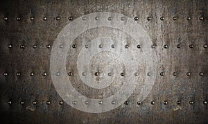 Armour metal background with rivets photo