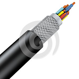 Armoured braid cable