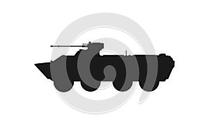 Armoured personnel carrier btr. weapon, military and army symbol. isolated vector image