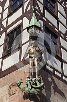 Armoured Soldier Sculpture in Nuremberg