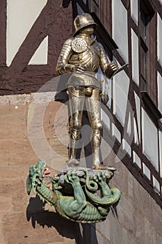 Armoured Soldier Sculpture in Nuremberg