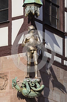 Armoured Soldier Sculpture in Nuremberg