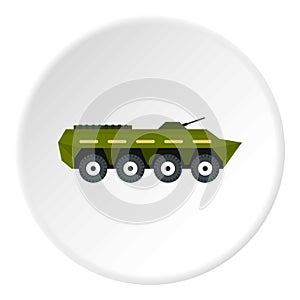 Armoured troop carrier icon circle