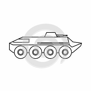 Armoured troop carrier wheeled icon, outline style