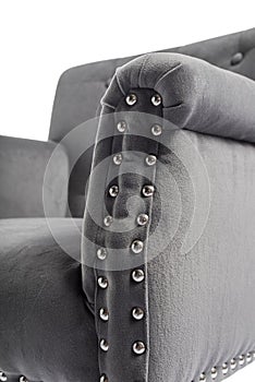 armrest of an easy chair, shot close-up, furniture fittings