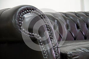 Armrest leather sofa photo