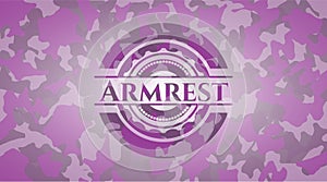 Armrest pink and purple on camo texture. Vector Illustration. Detailed.  EPS10