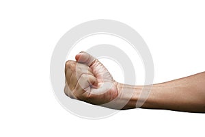 The arms of a man on a white background