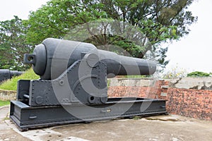 Armstrong Gun at Eternal Golden Castle Erkunshen Battery in Tainan, Taiwan.