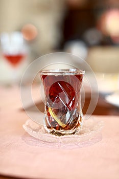 Armud glass with tea