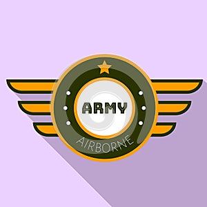 Army airborn logo, flat style photo