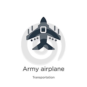 Army airplane icon vector. Trendy flat army airplane icon from transport aytan collection isolated on white background. Vector photo