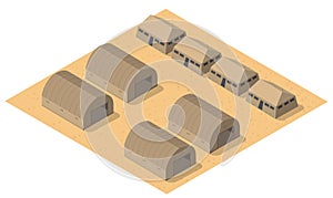 Army armed troop isometric armed military 3D illustration