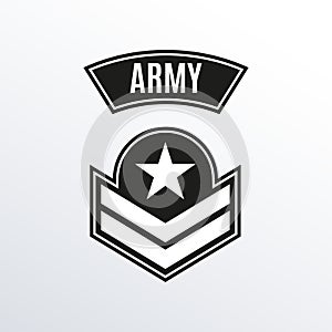 Army badge. Military patch with star. Force emblem. Vector illustration