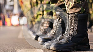 Army boots close up
