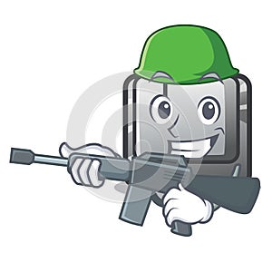 Army button I on a keyboard mascot