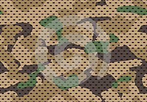 Army camouflage pattern. Military camouflaged fabric texture print, camo textile and green seamless vector background photo