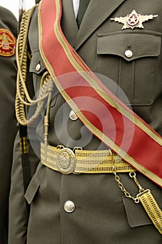 Army dress parade uniform.