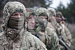 Army elite forces tactical soldiers group portrait