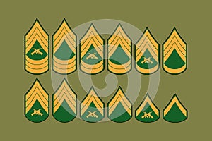 Army enlisted rank design vector flat illustration photo