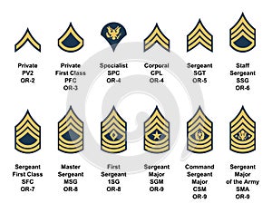 Army enlisted rank insignia photo