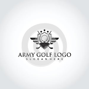 Army Golf Club Logo Design. Vector Illustrator Eps. 10