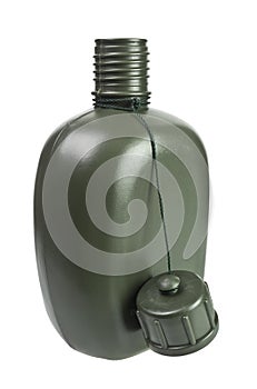 Army green plastic canteen photo