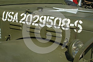 Army jeep with numbers