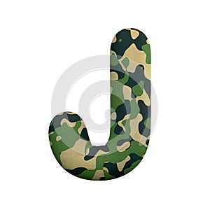 Army letter J - Uppercase 3d Camo font - Army, war or survivalism concept