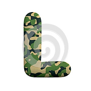 Army letter L - Capital 3d Camo font - Army, war or survivalism concept